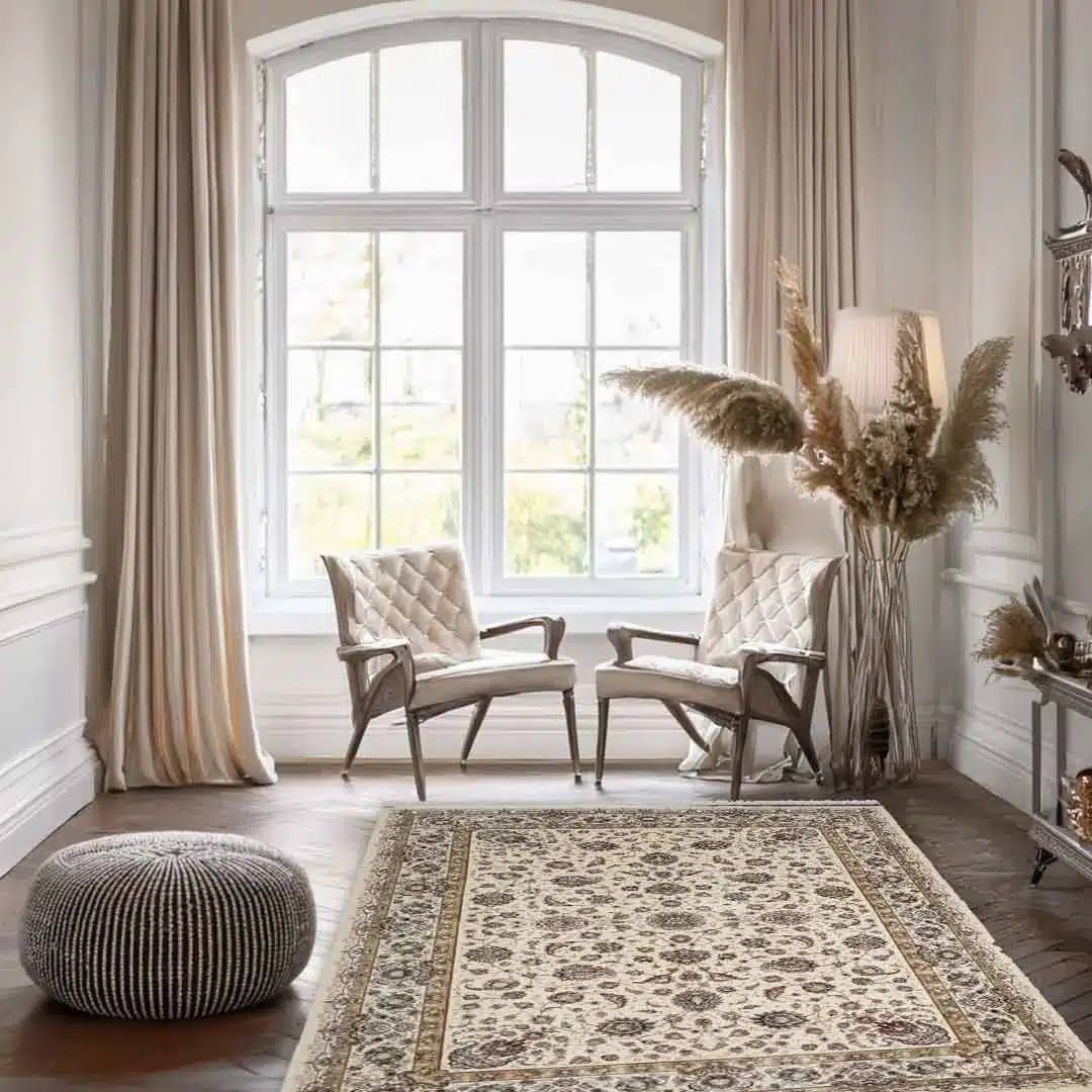 Minyatur Persian Garden Cream Traditional Rug - Image 4