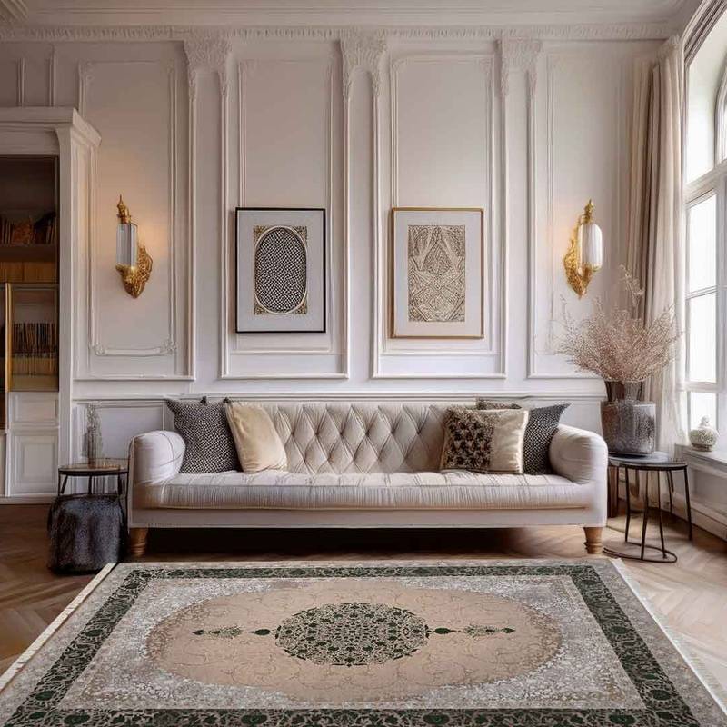 Emerald Abalon Beige Rug | E-123 - Image 4