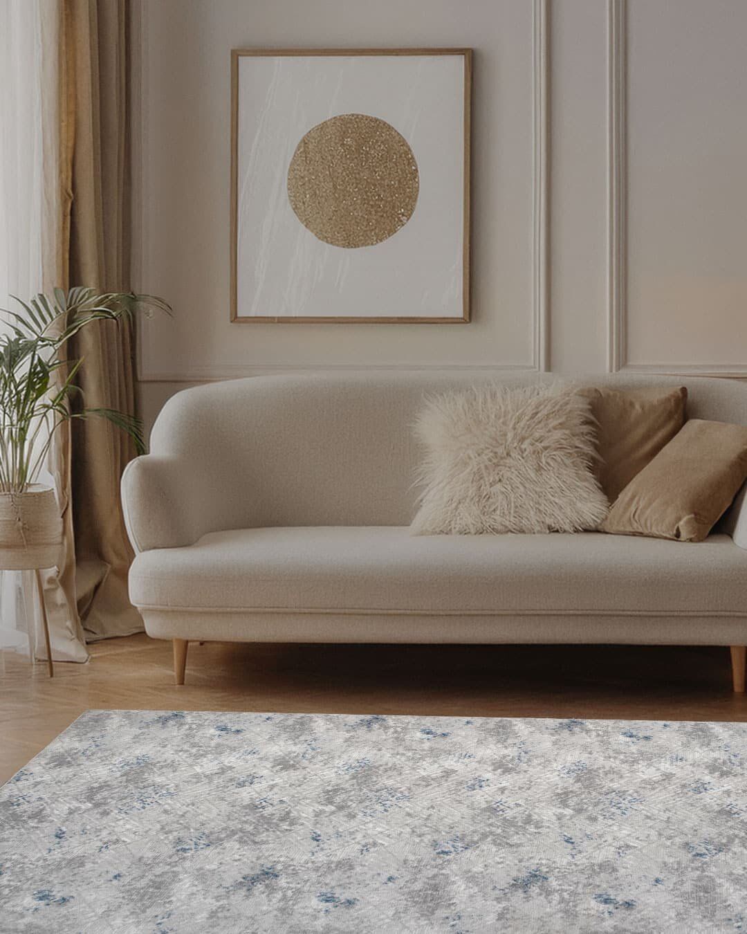 PARANTEZ-4229-BLUE - Washable Modern Rug - Image 3